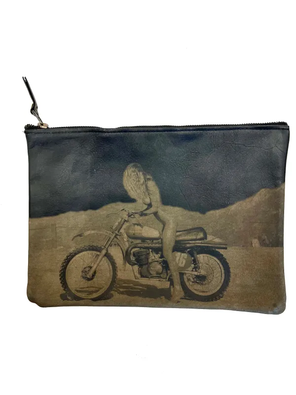 Archive Vanessa Mooney Leather Moto Clutch made by Vanessa Mooney