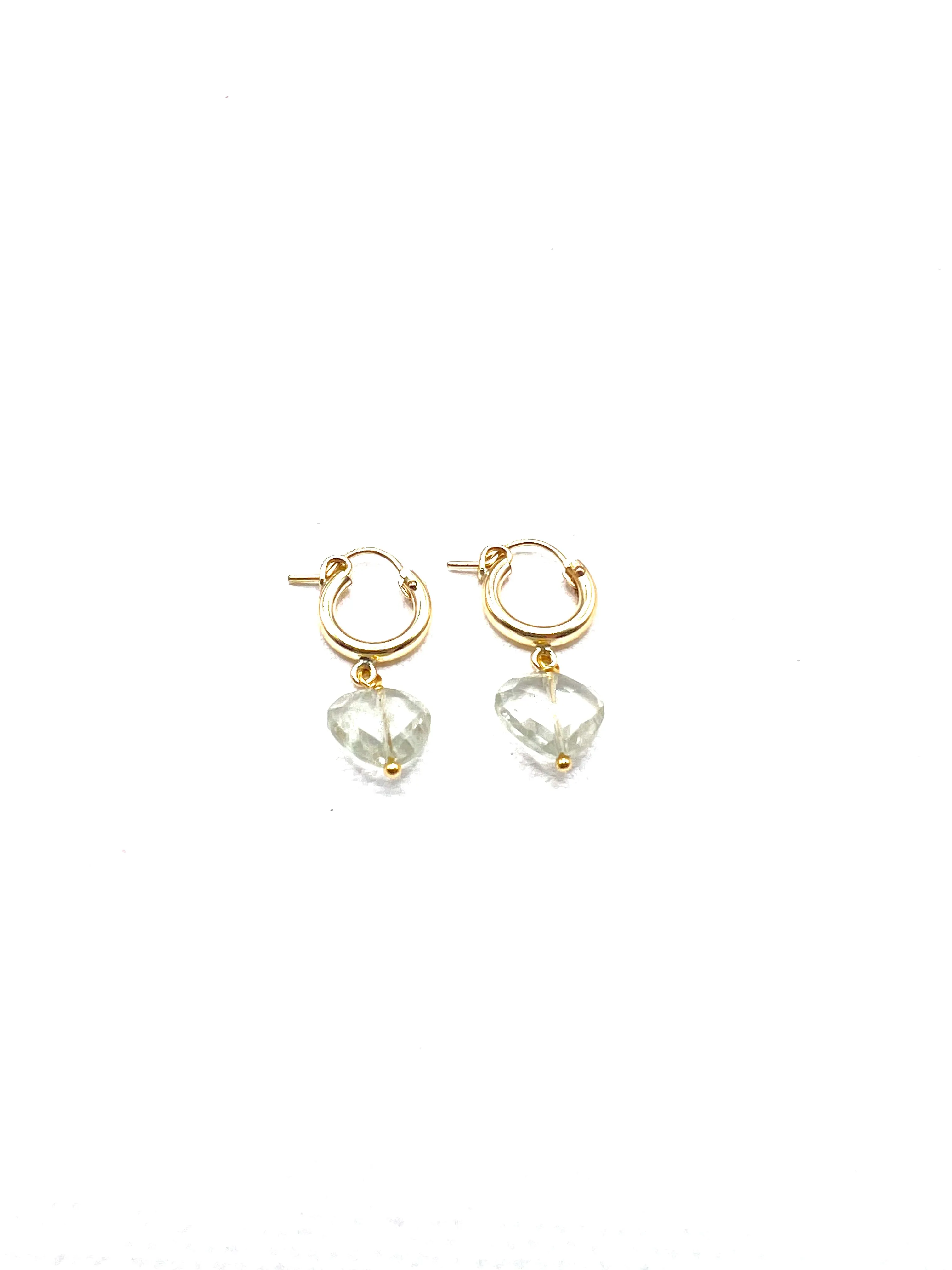 The Green Amethyst Stone Heart Hoops sold by Vanessa Mooney product image thumbnail 2