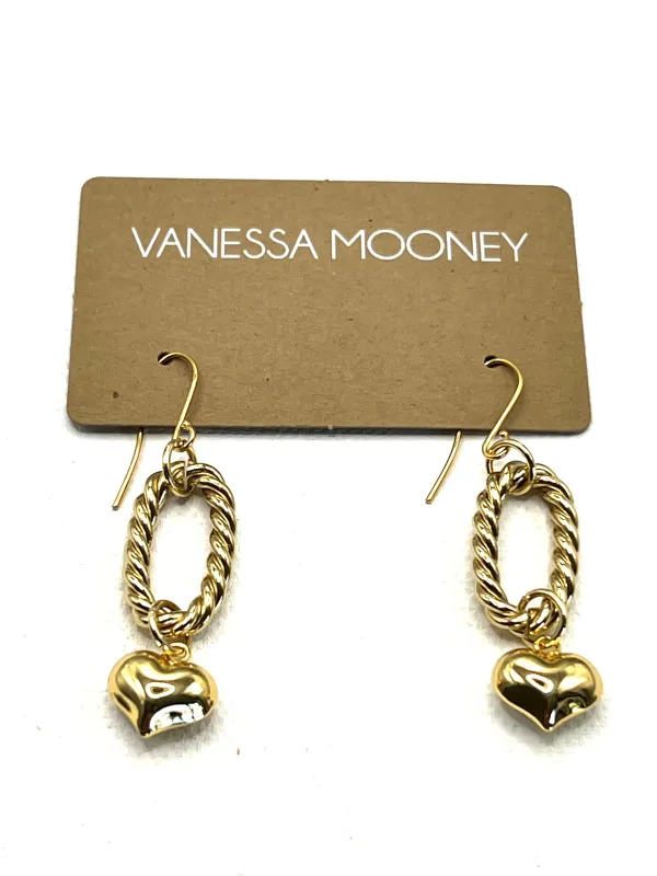 The Gold Rope & Heart Earrings made by Vanessa Mooney