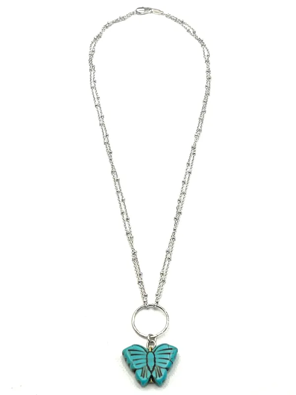 The Turquoise Butterfly Necklace made by Vanessa Mooney