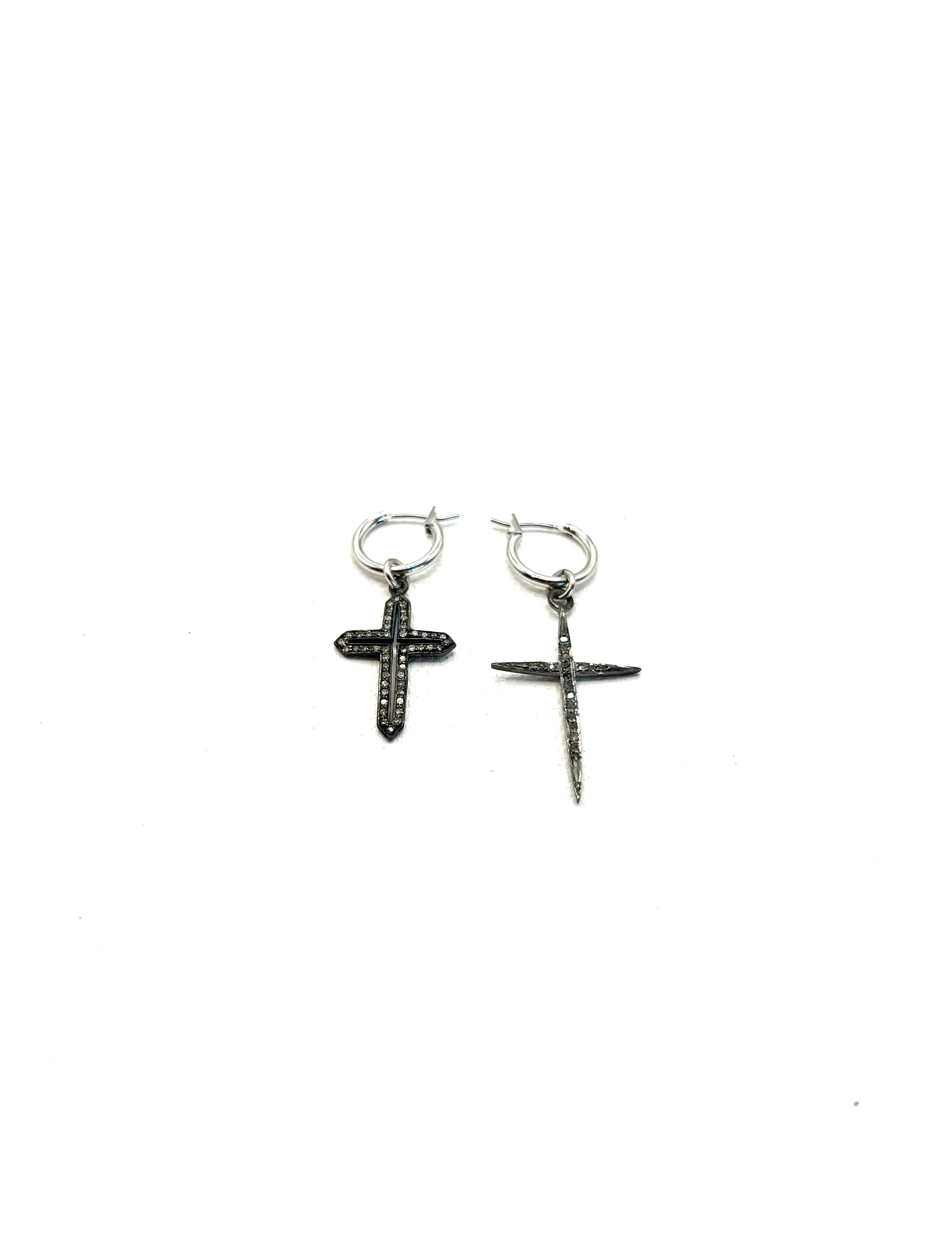 The Diamond Double Cross Hoops sold by Vanessa Mooney product image thumbnail 2