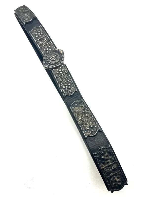 Vintage Metal & Leather Belt made by Vanessa Mooney
