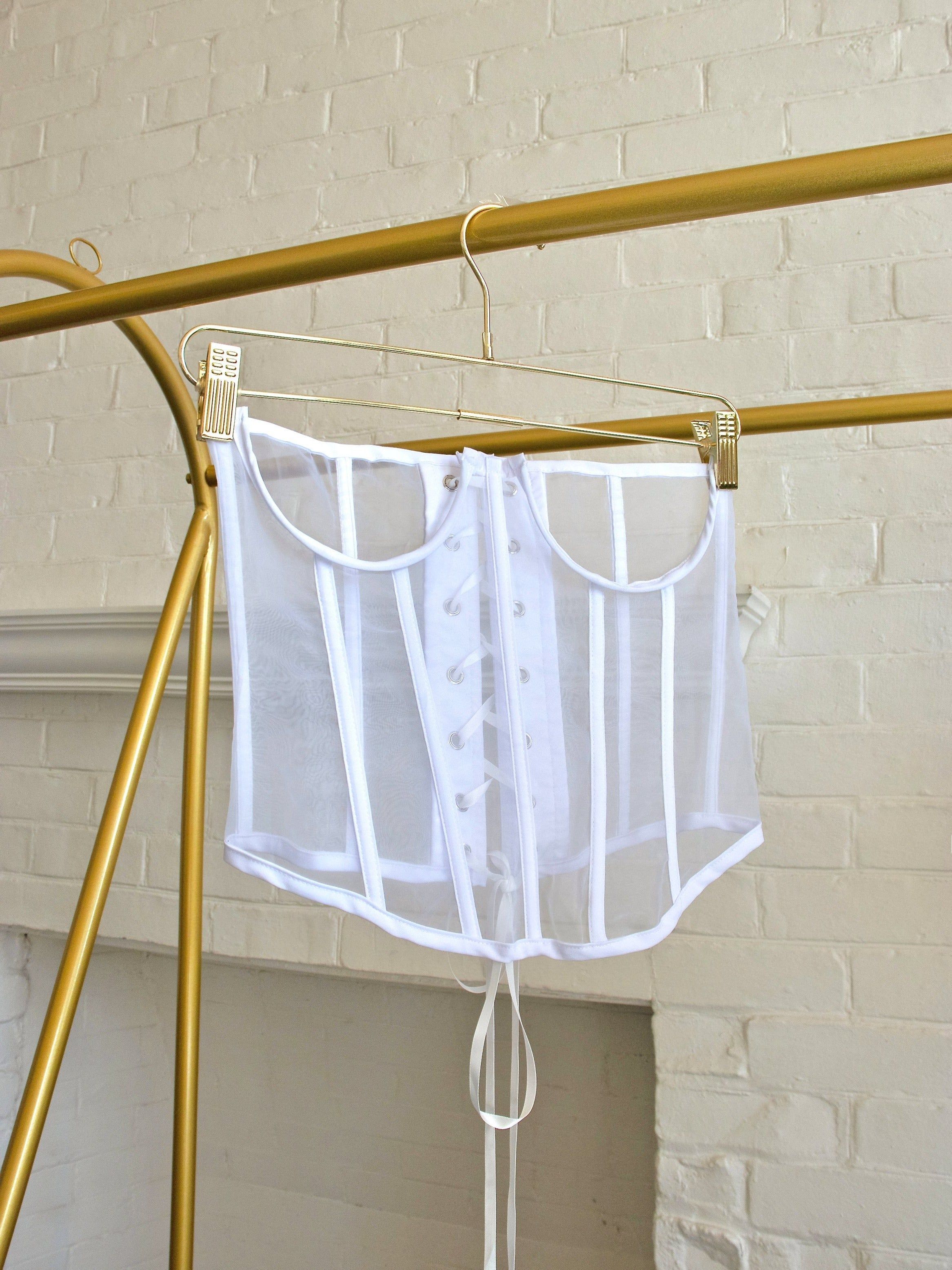 SAMPLE: The Beatrix Corset Top - White sold by Vanessa Mooney