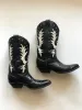 VINTAGE: Western Boots - Black & White Flourish sold by Vanessa Mooney