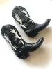 VINTAGE: Western Boots - Black & White Flourish sold by Vanessa Mooney