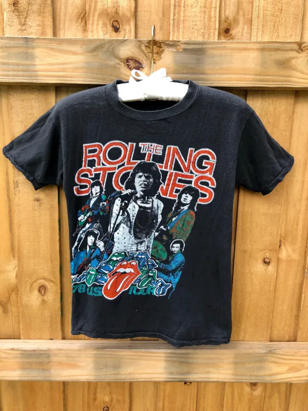 VINTAGE: Black Rolling Stones T-Shirt sold by Vanessa Mooney