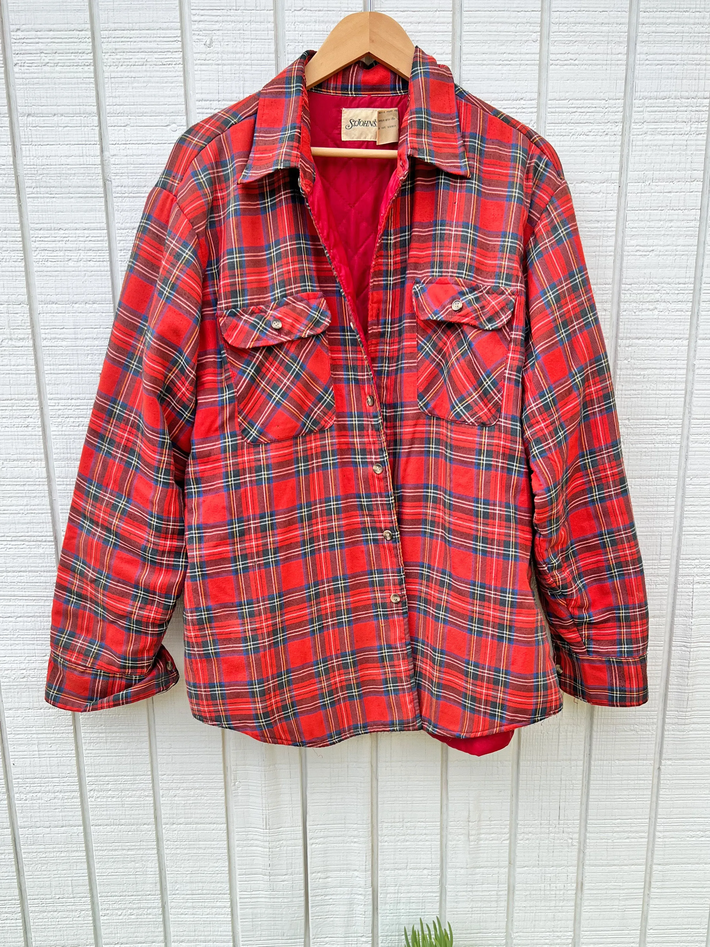 VINTAGE: '90s Quilted Flannel Shirt sold by Vanessa Mooney