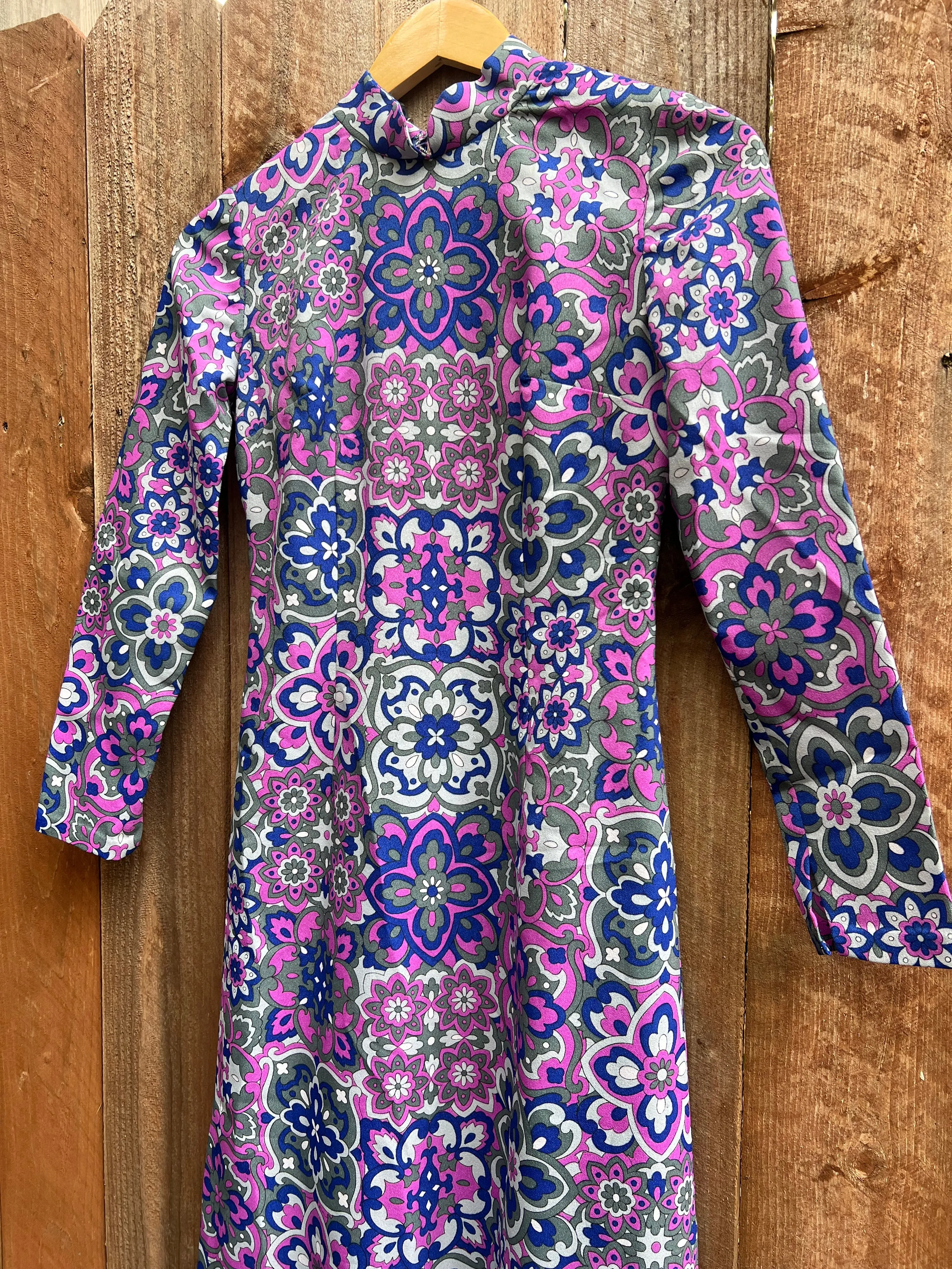 VINTAGE: Purple Long-Sleeve Collared Dress sold by Vanessa Mooney product image thumbnail 2