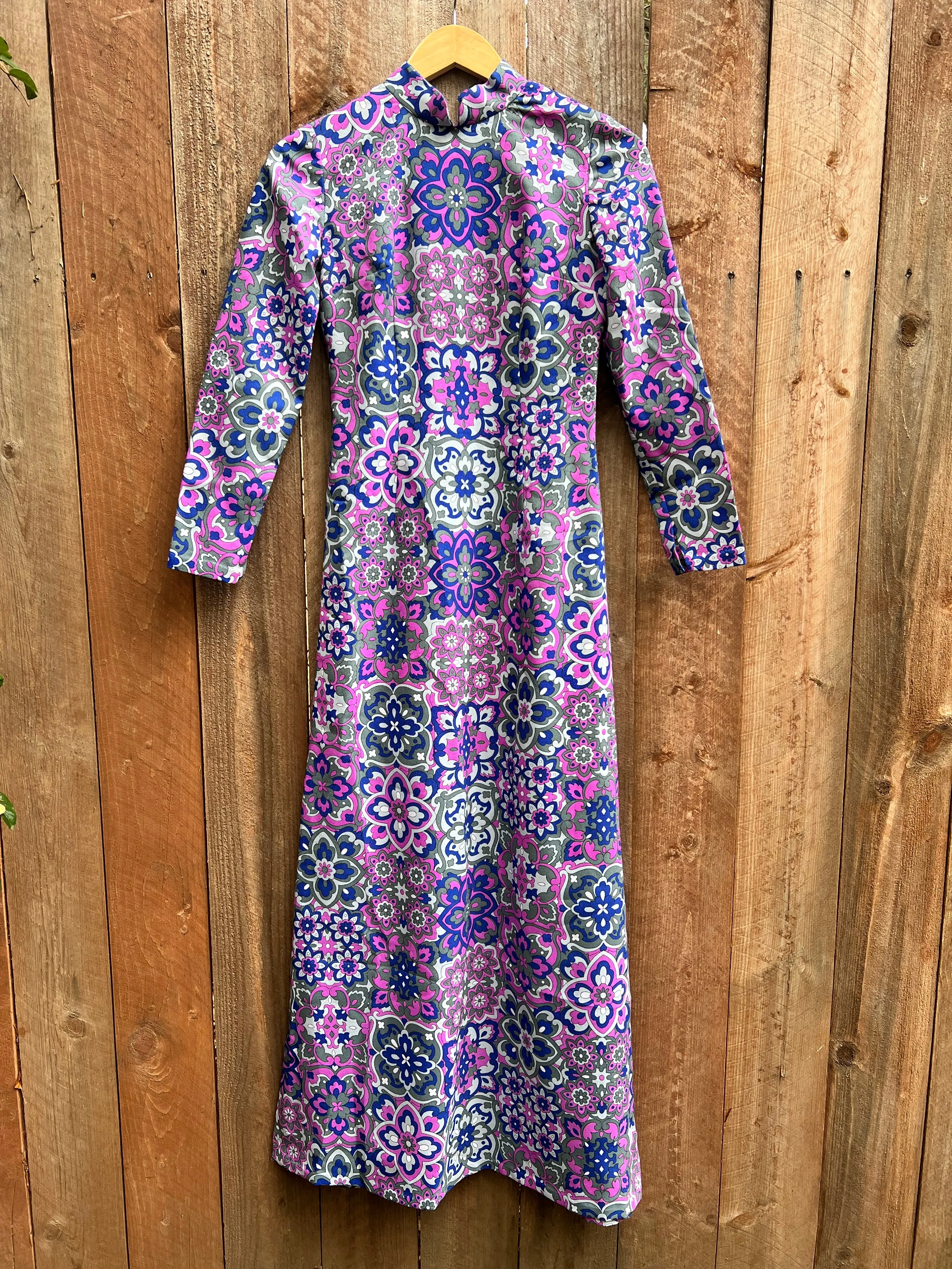 VINTAGE: Purple Long-Sleeve Collared Dress sold by Vanessa Mooney