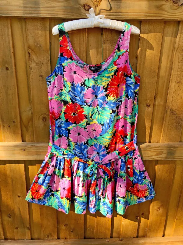 VINTAGE: Floral Mini Dress - Wildflower sold by Vanessa Mooney