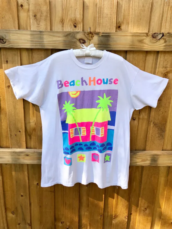 VINTAGE: Neon Beach House T-Shirt sold by Vanessa Mooney