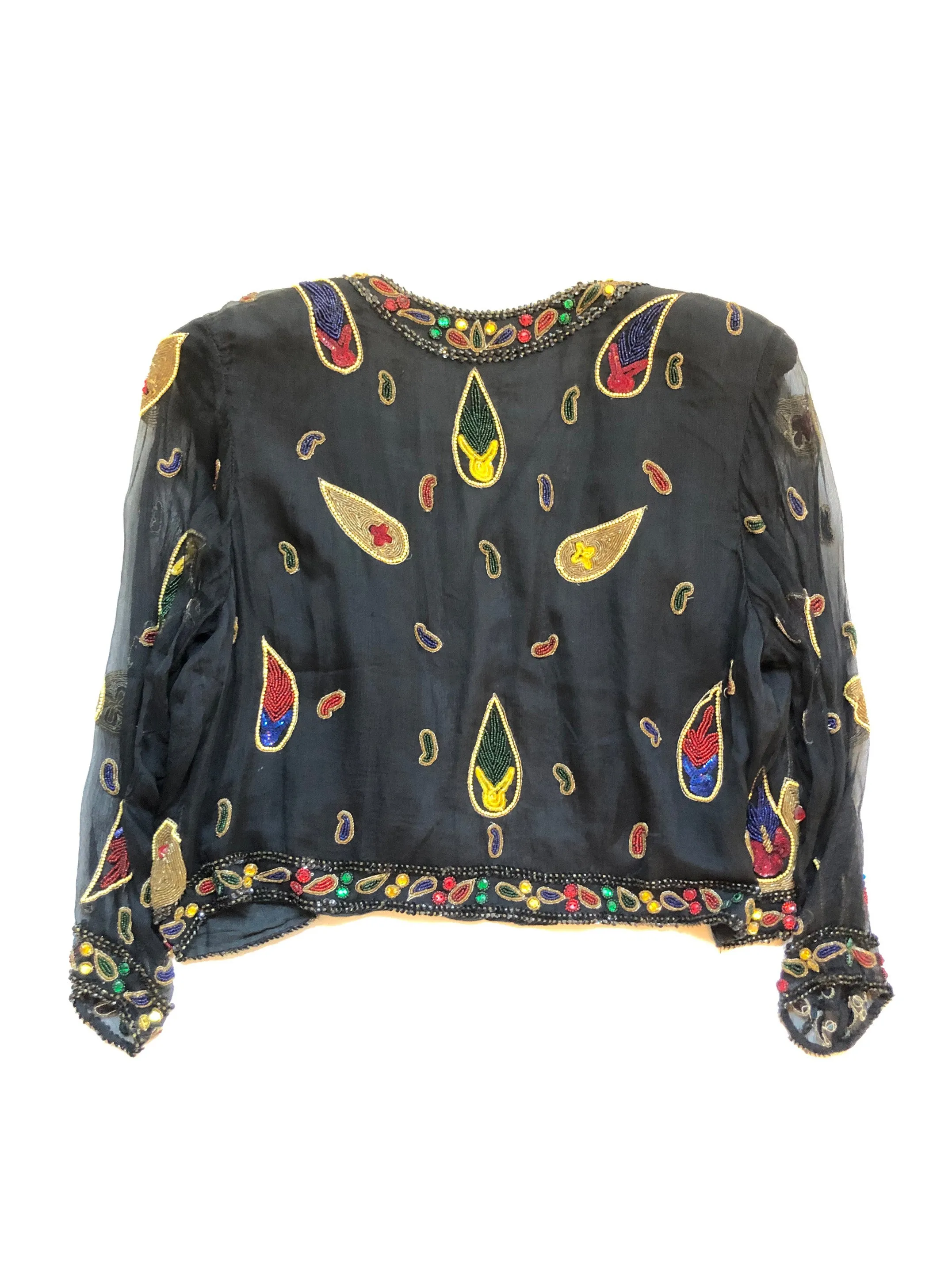 VINTAGE: Black Sequined Jacket sold by Vanessa Mooney product image thumbnail 2