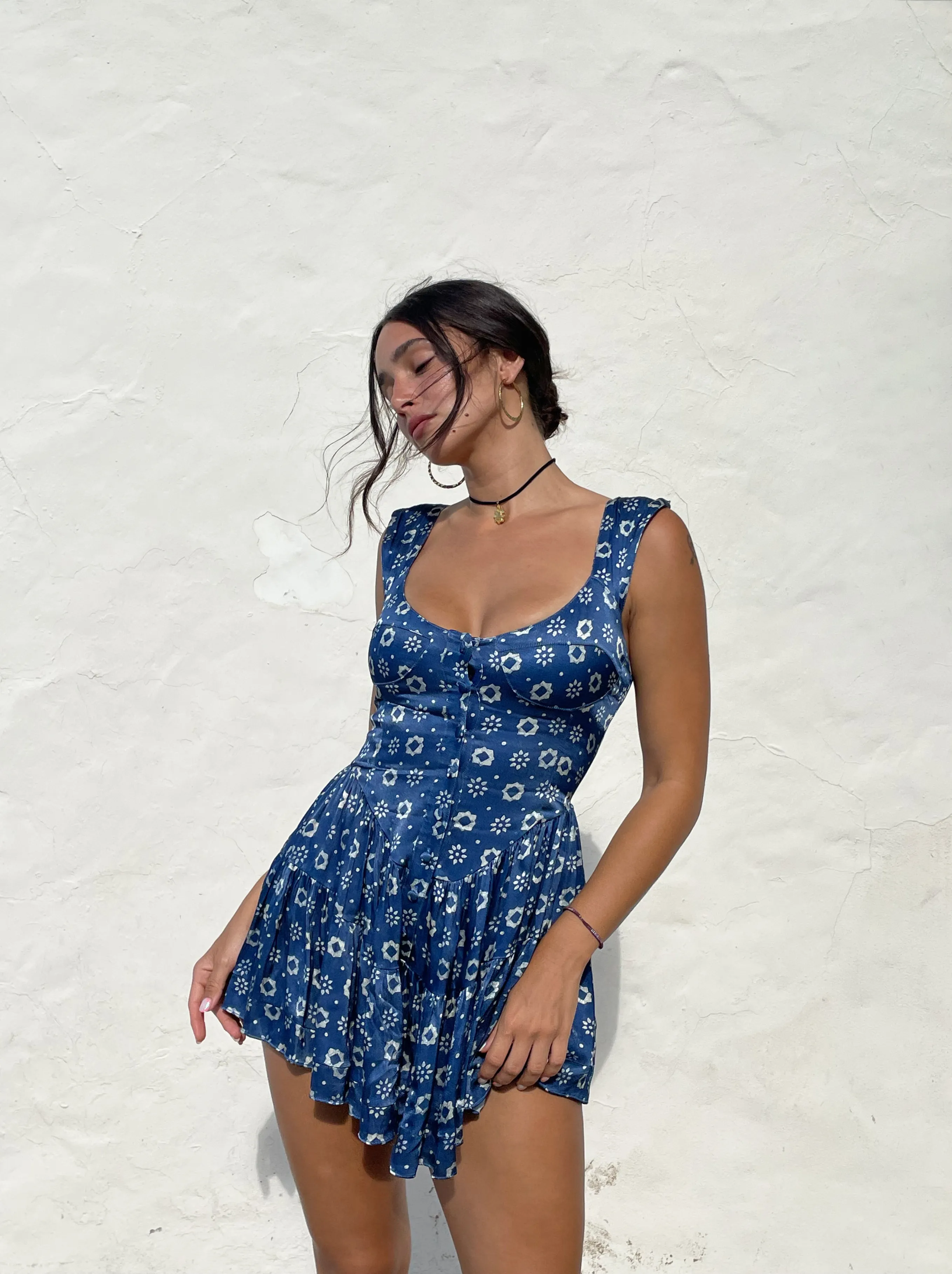 The Elisabeth Romper Dress - Indigo Flower sold by Vanessa Mooney product image thumbnail 2