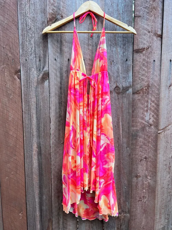 VINTAGE: Mesh Floral Halter Dress sold by Vanessa Mooney