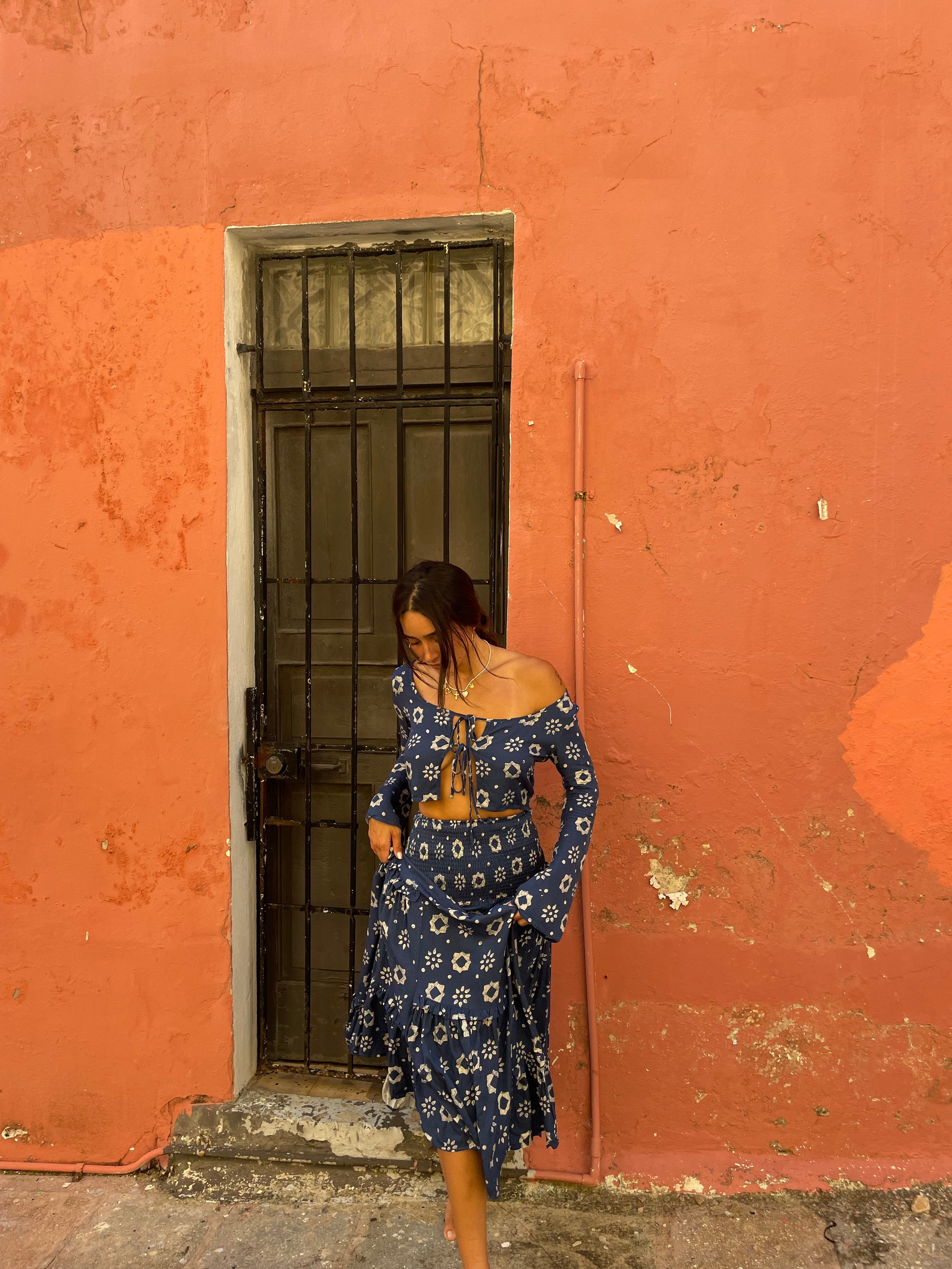 The Gemma Top - Indigo Flower sold by Vanessa Mooney product image thumbnail 2