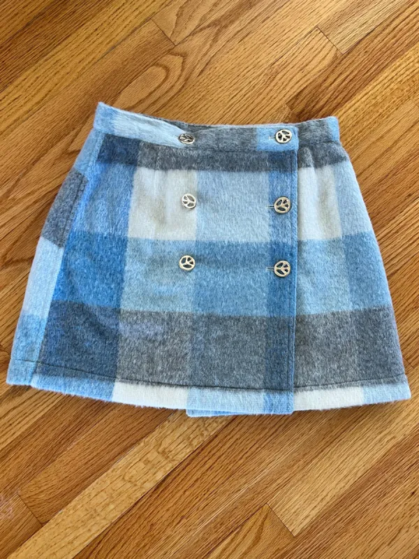 VINTAGE: Blue Plaid Wool Skirt sold by Vanessa Mooney