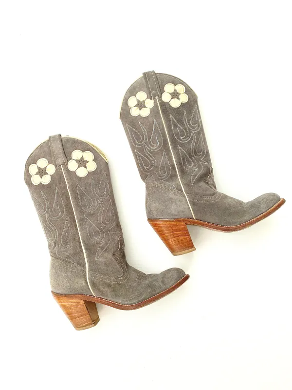 VINTAGE: Western Boots - Gray Suede sold by Vanessa Mooney