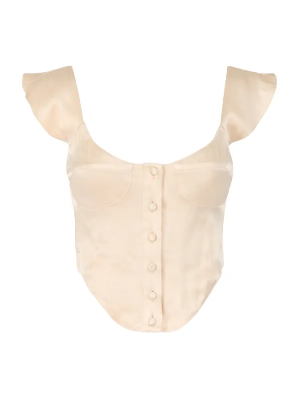 The Heather Top - Cream Satin sold by Vanessa Mooney