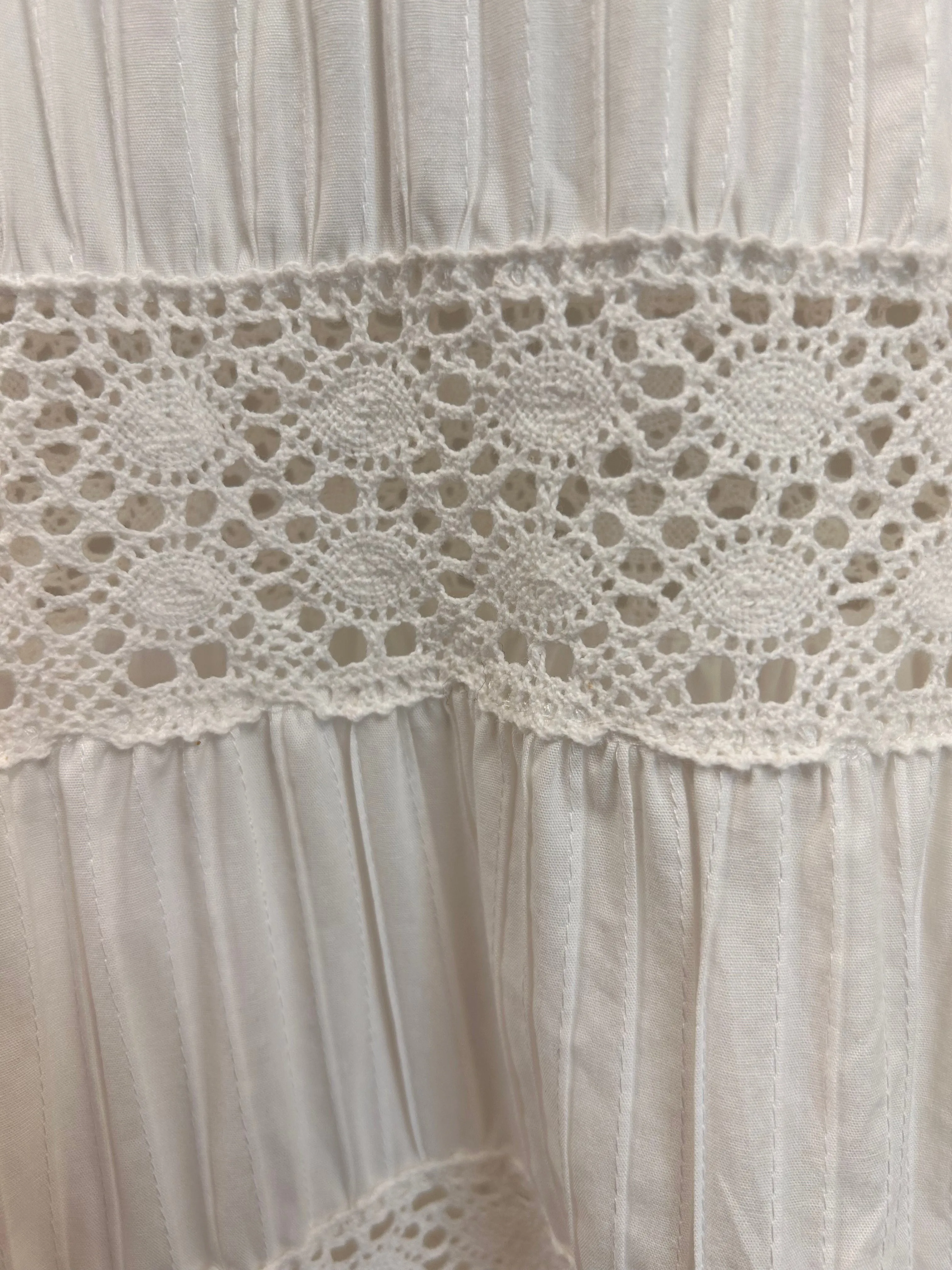 VINTAGE: Vanessa Mooney Long Cream White Maxi Dress sold by Vanessa Mooney product image thumbnail 2