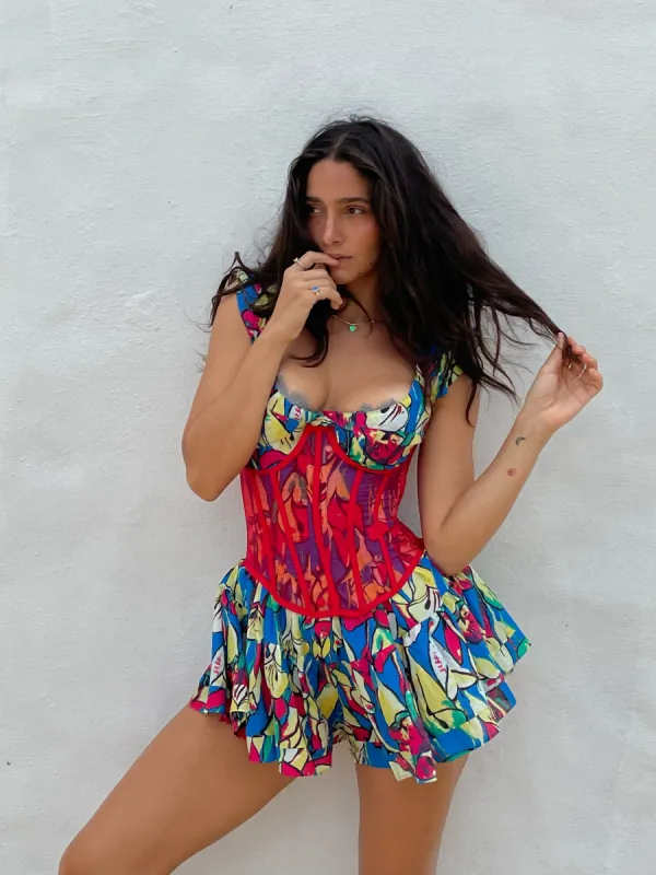The Elisabeth Romper Dress - Yellow Calla Lily sold by Vanessa Mooney