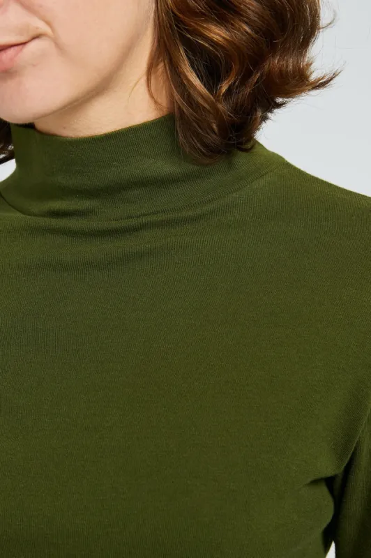 Organic Rib High Neck Longsleeve sold by Vege Threads