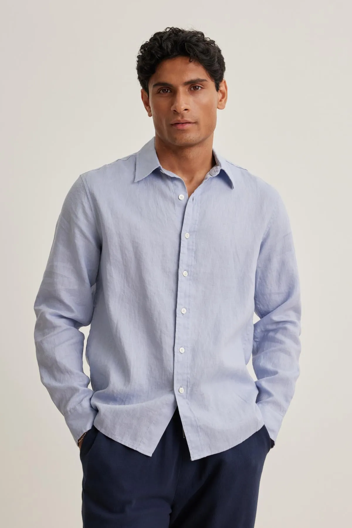 CARUSO LINEN BUTTON-UP SHIRT sold by Velvet by Graham & Spencer