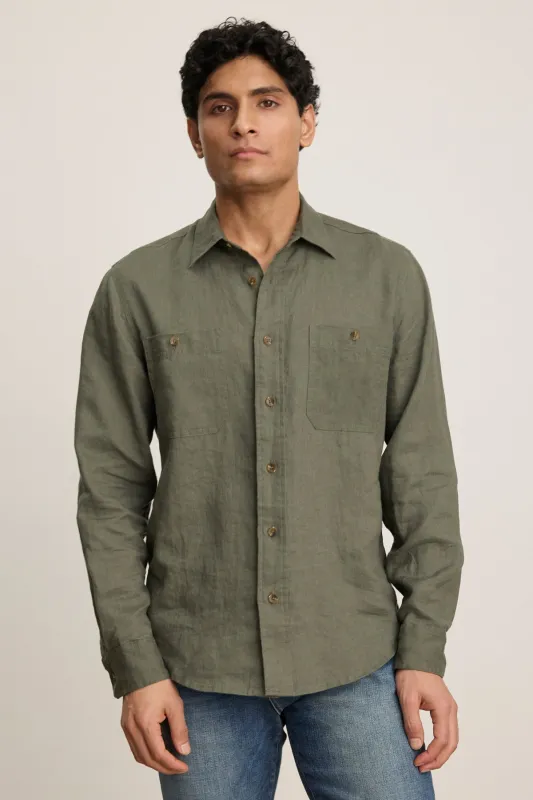 LINDEN LINEN BUTTON-UP SHIRT sold by Velvet by Graham & Spencer