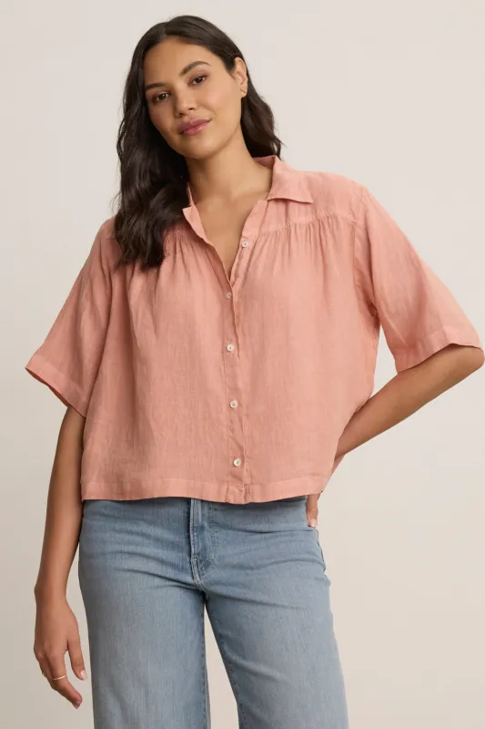 ROWAN LINEN TOP sold by Velvet by Graham & Spencer