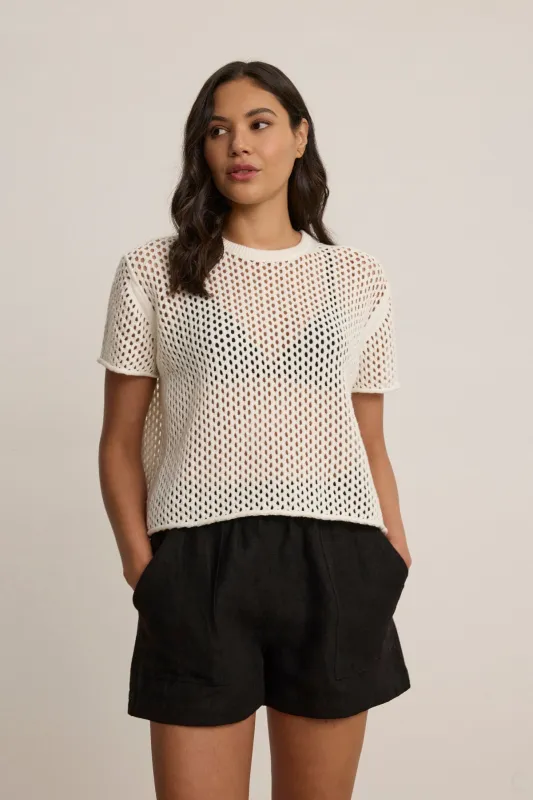 ASHLEY COTTON CASHMERE MESH SWEATER sold by Velvet by Graham & Spencer