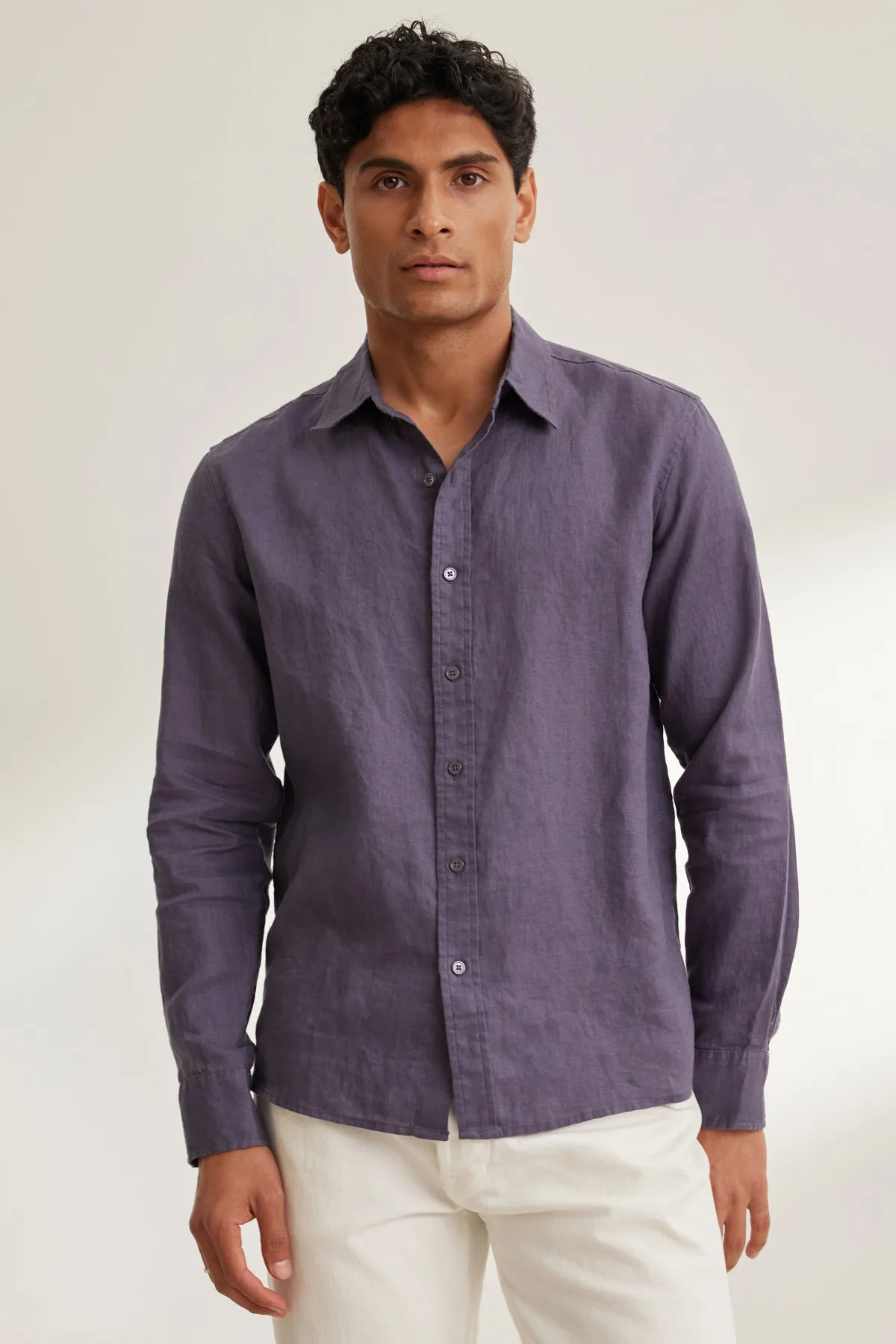 CARUSO LINEN BUTTON-UP SHIRT sold by Velvet by Graham & Spencer