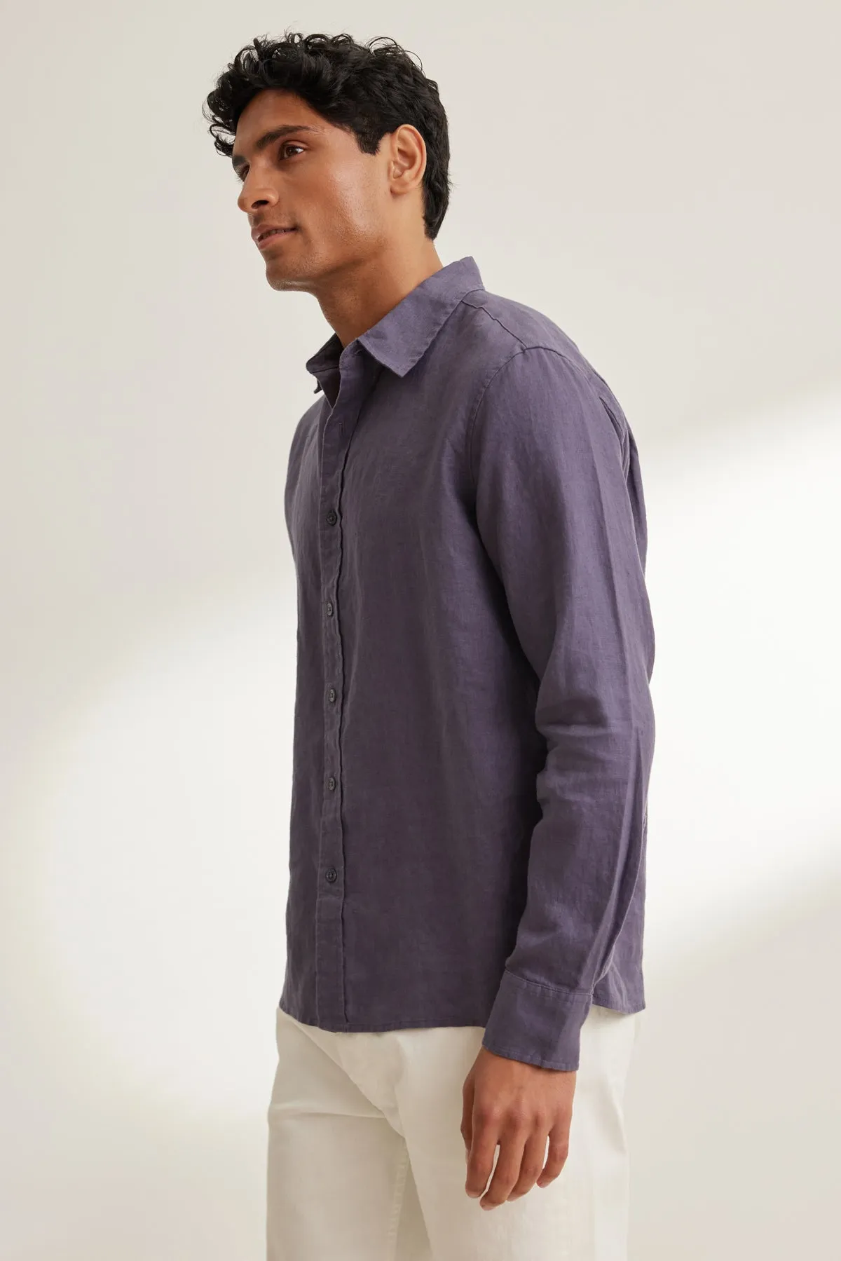 CARUSO LINEN BUTTON-UP SHIRT sold by Velvet by Graham & Spencer product image thumbnail 3