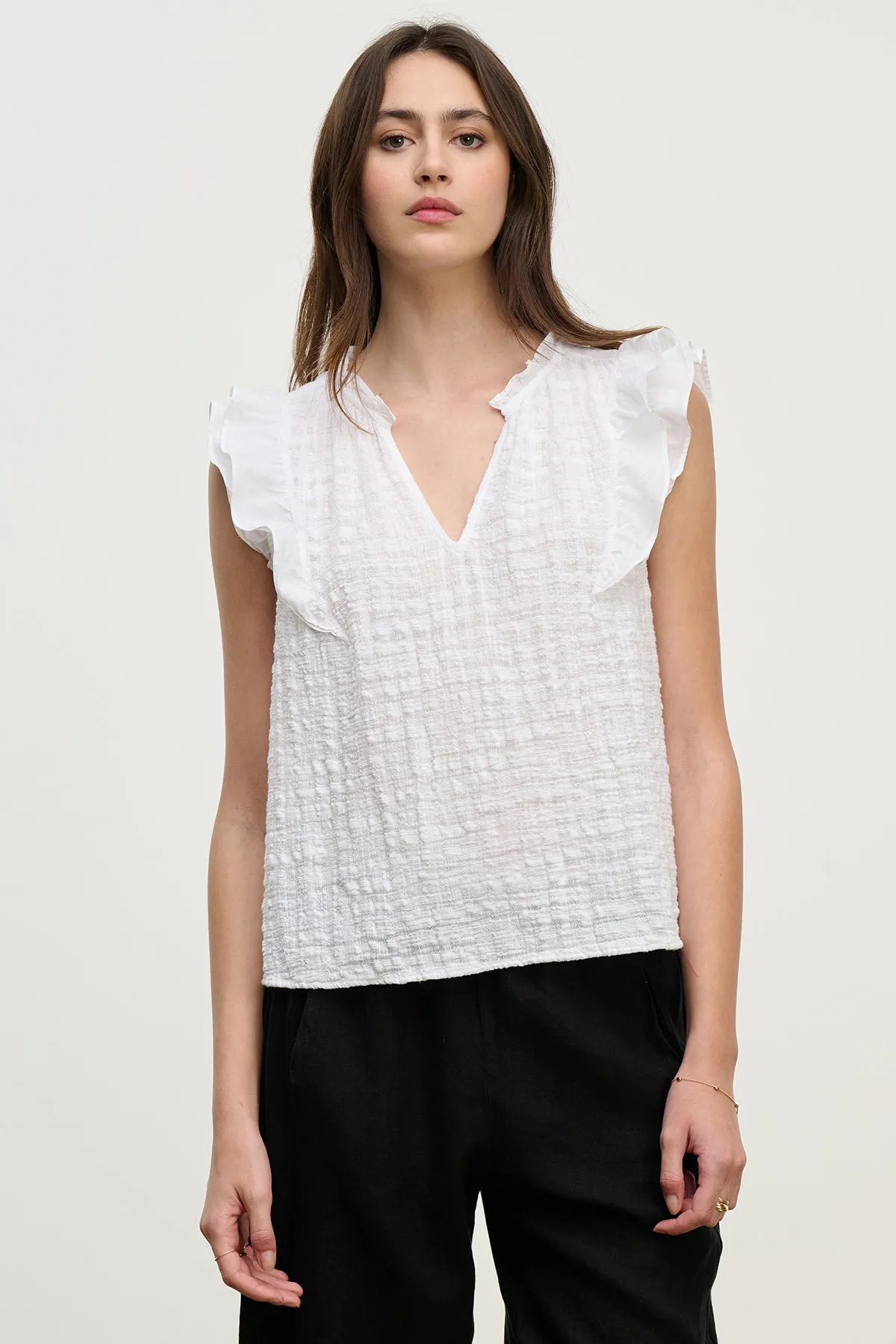 EVA TEXTURED COTTON GAUZE TOP sold by Velvet by Graham & Spencer product image thumbnail 5