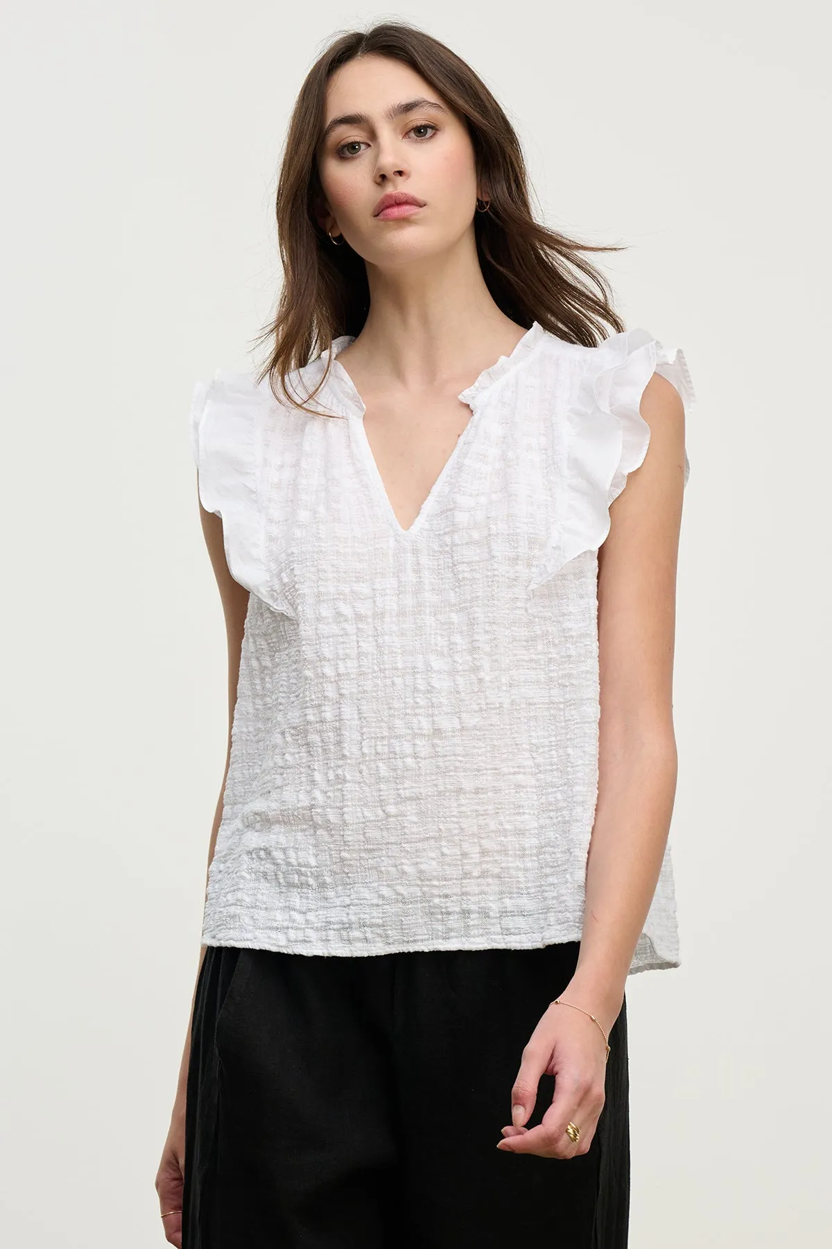 EVA TEXTURED COTTON GAUZE TOP sold by Velvet by Graham & Spencer product image thumbnail 3