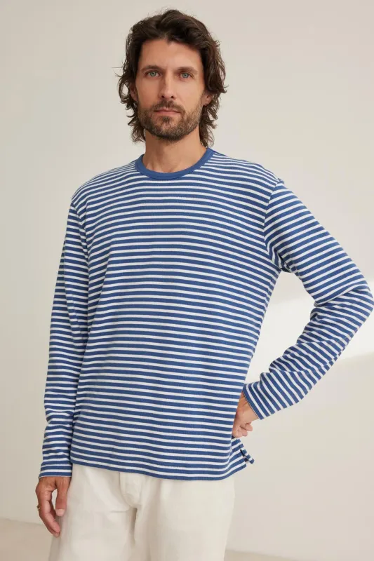 HARLAN THERMAL STRIPED CREW sold by Velvet by Graham & Spencer