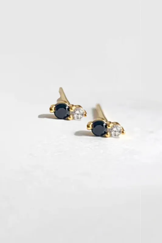 TWIN STUD ONYX BY PHYLLIS AND ROSIE made by Velvet by Graham & Spencer