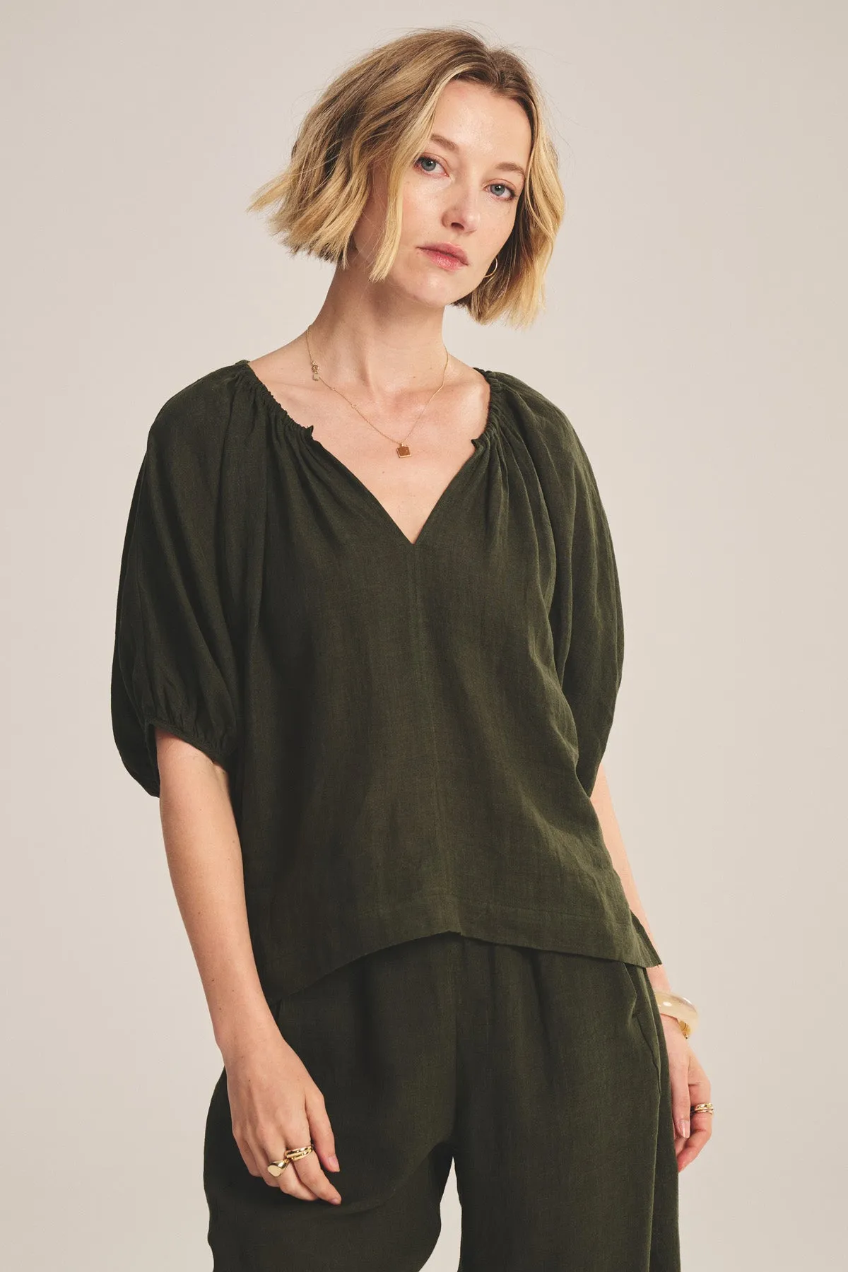 COSETTE LINEN TOP sold by Velvet by Graham & Spencer product image thumbnail 2