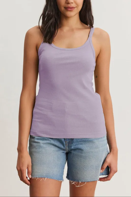 ALIZA RIBBED COTTON LAYERING TANK made by Velvet by Graham & Spencer