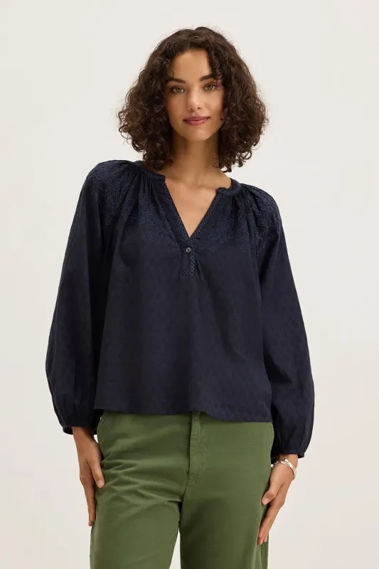 CARINA EMBROIDERED TOP made by Velvet by Graham & Spencer
