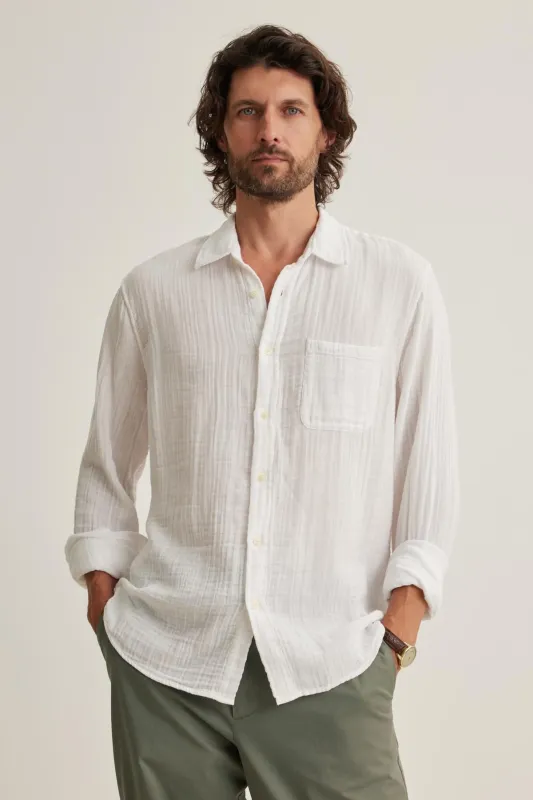 ELTON COTTON GAUZE BUTTON-UP SHIRT made by Velvet by Graham & Spencer