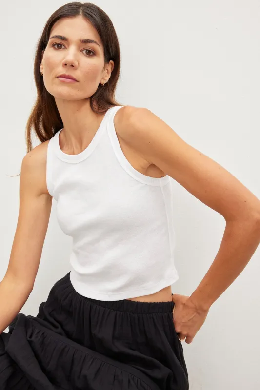 HARLA RIBBED CROPPED TANK TOP made by Velvet by Graham & Spencer
