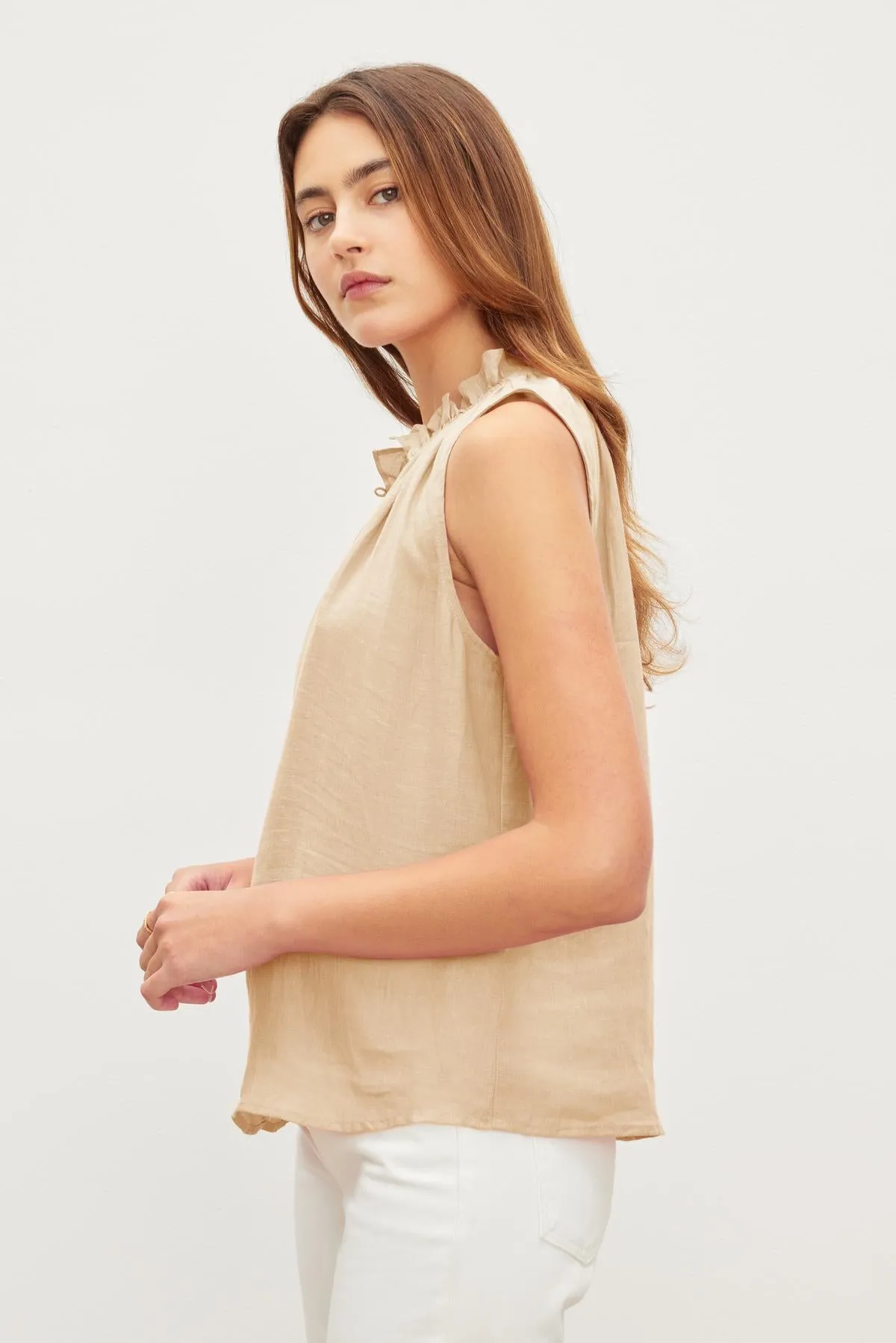 MASIE LINEN TANK TOP sold by Velvet by Graham & Spencer product image thumbnail 4