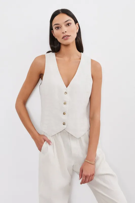 MYLIE HEAVY LINEN VEST sold by Velvet by Graham & Spencer