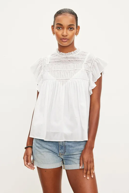 INESSA COTTON LACE TOP sold by Velvet by Graham & Spencer