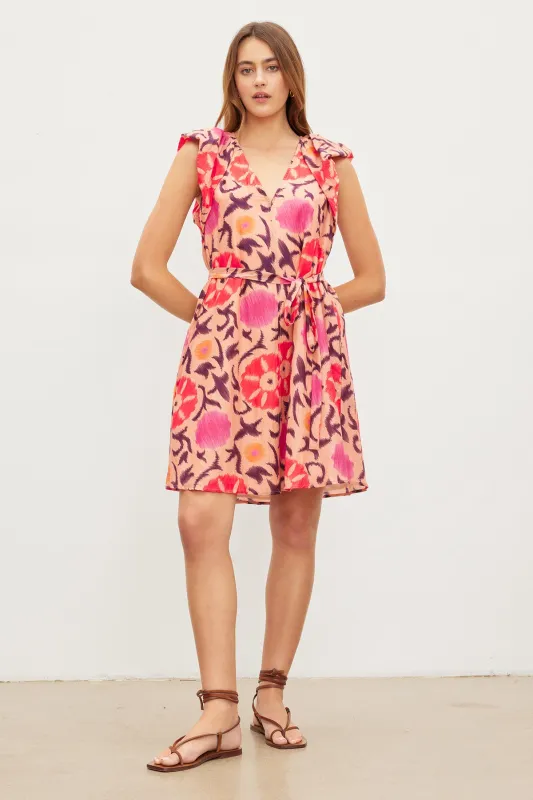 JENNA PRINTED SILK COTTON VOILE DRESS made by Velvet by Graham & Spencer