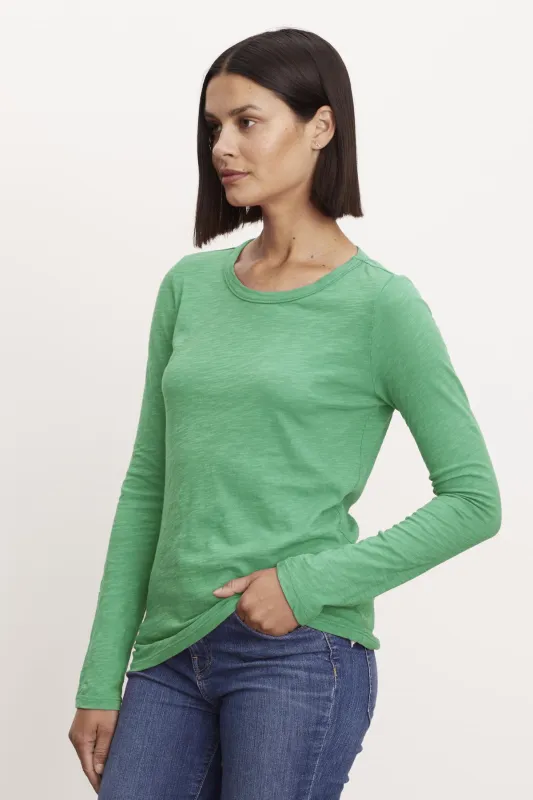 LIZZIE ORIGINAL SLUB LONG SLEEVE TEE made by Velvet by Graham & Spencer