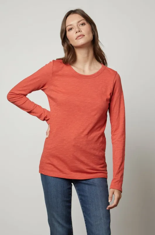 LIZZIE ORIGINAL SLUB LONG SLEEVE TEE made by Velvet by Graham & Spencer