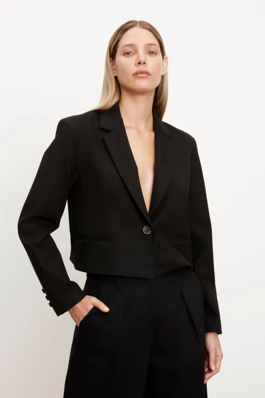 ANYA PONTE CROPPED BLAZER made by Velvet by Graham & Spencer