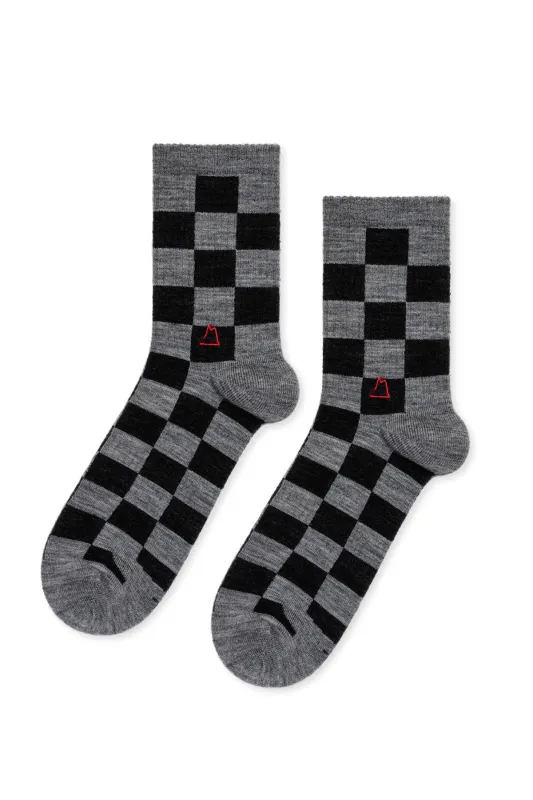 CHECKERED WOOL SPORTY SOCKS BY HANSEL FROM BASEL made by Hansel From Basel