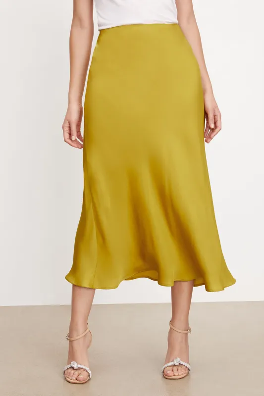 AUBREE SATIN MIDI SKIRT made by Velvet by Graham & Spencer