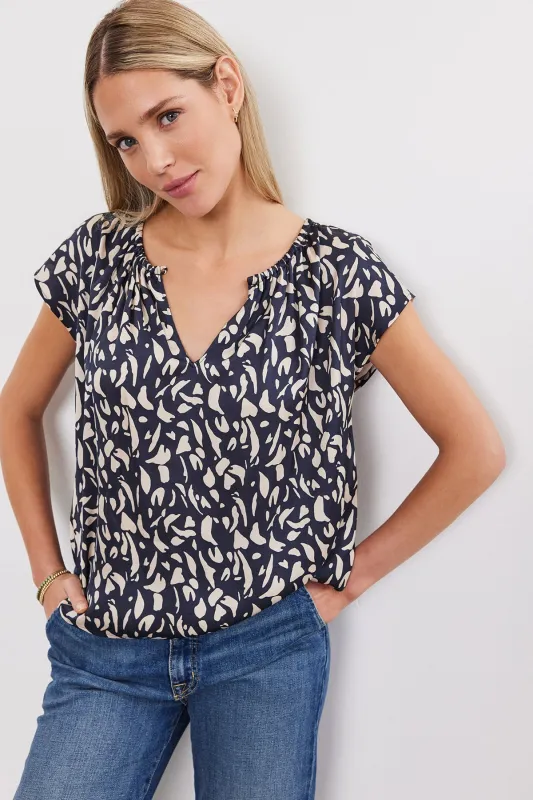 JEM PRINTED SATIN TOP made by Velvet by Graham & Spencer